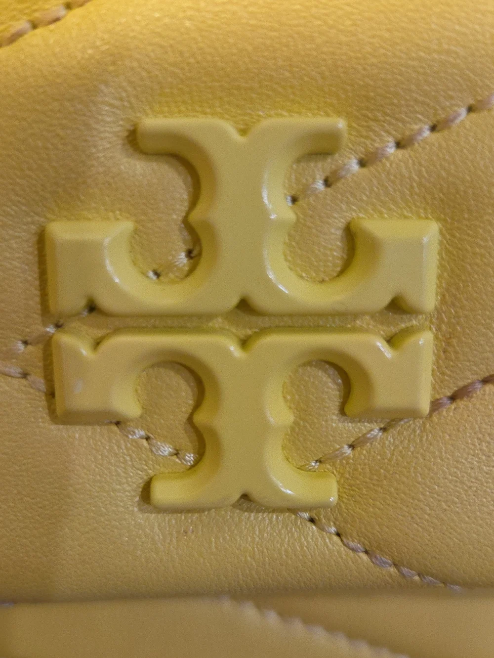 TORY BURCH Kira Chevron Yellow Quilted Napa Leather Crossbody Shoulder Bag